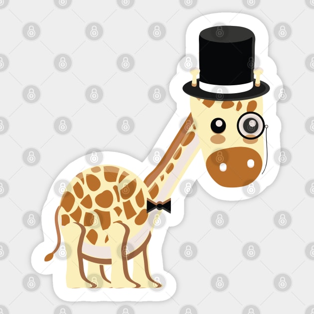 Gentleman Giraffe Sticker by mrsmauve